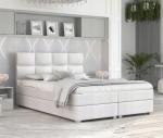 Luxusní postel SPRING BOX 140x200 s dřevěným zdvižným roštem BÍLÁ